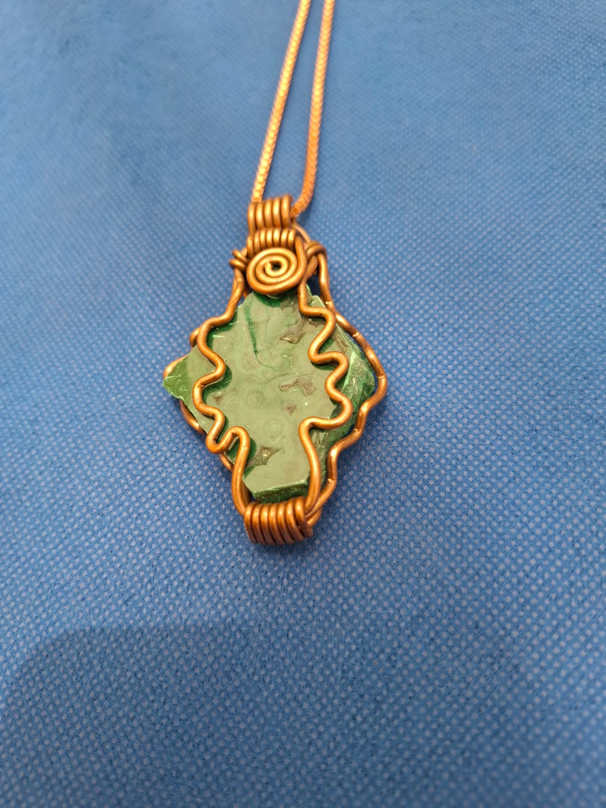 Malachite in Solid Copper — view 2 of 2