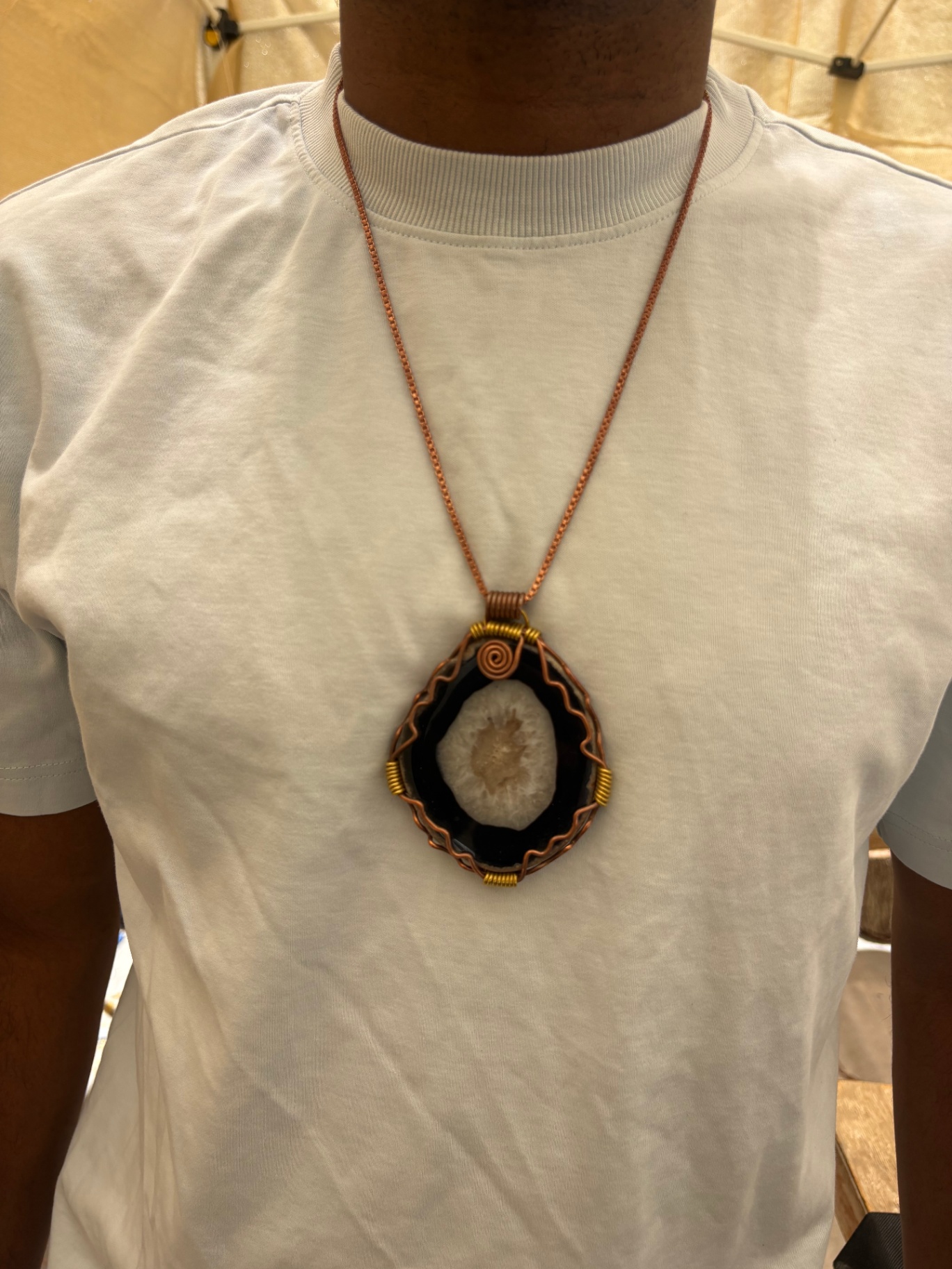 Black Agate with Large Druzy Center — view 3 of 3
