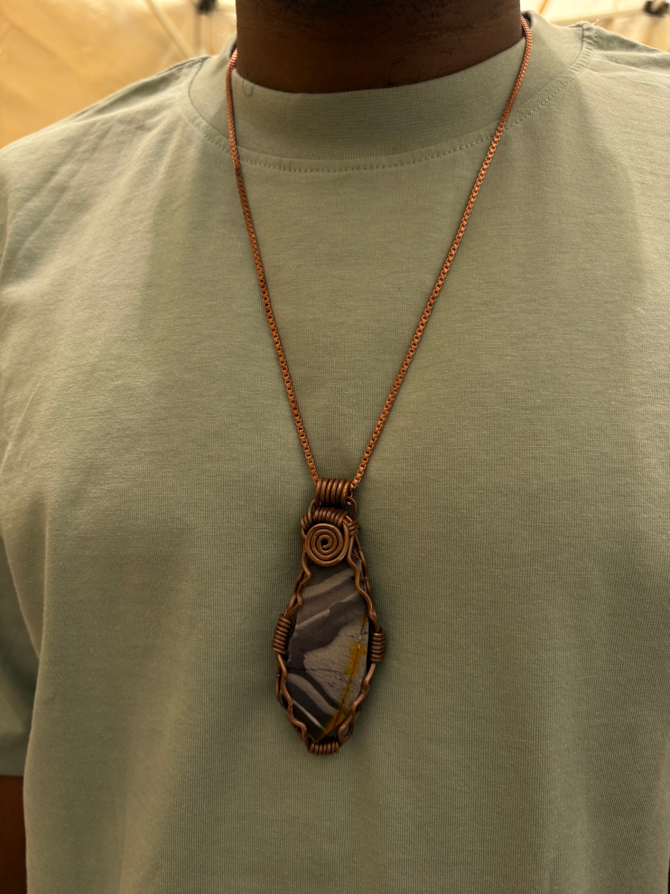 Ocean Jasper Wrapped in Copper — view 3 of 3