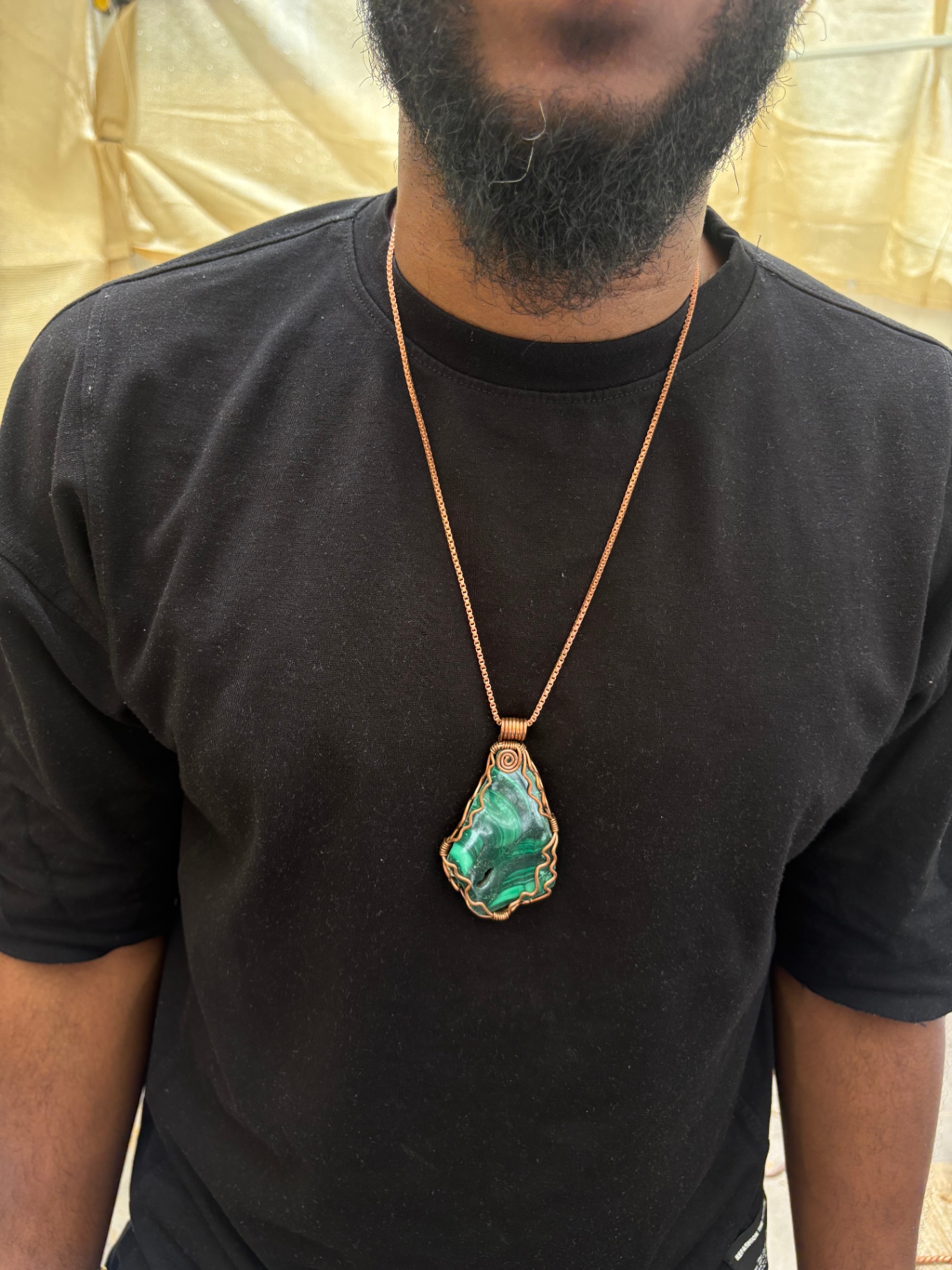 Large Malachite Wrapped in Copper — view 2 of 2