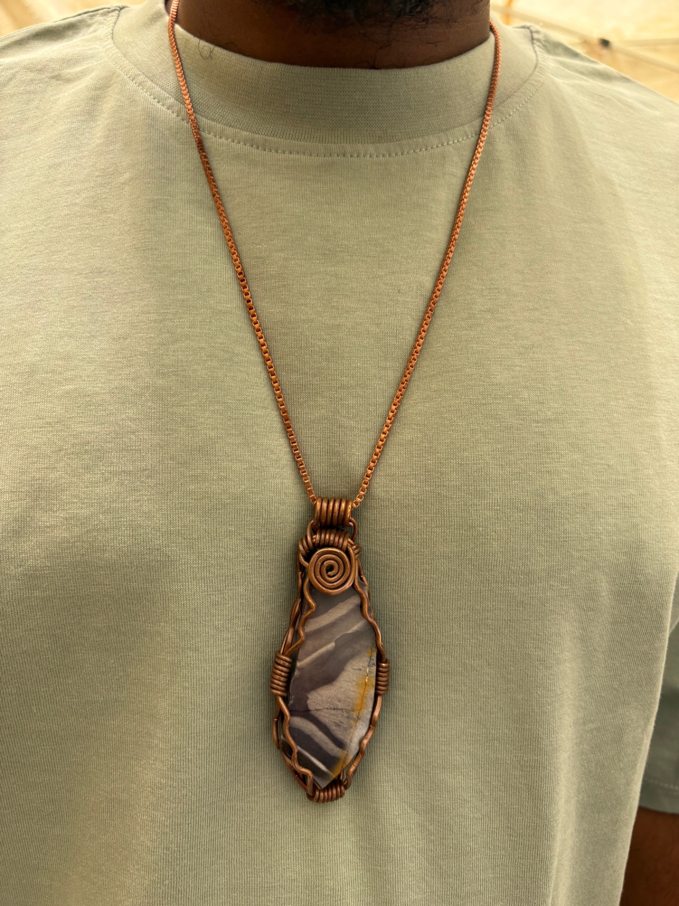 Ocean Jasper Wrapped in Copper — view 2 of 3