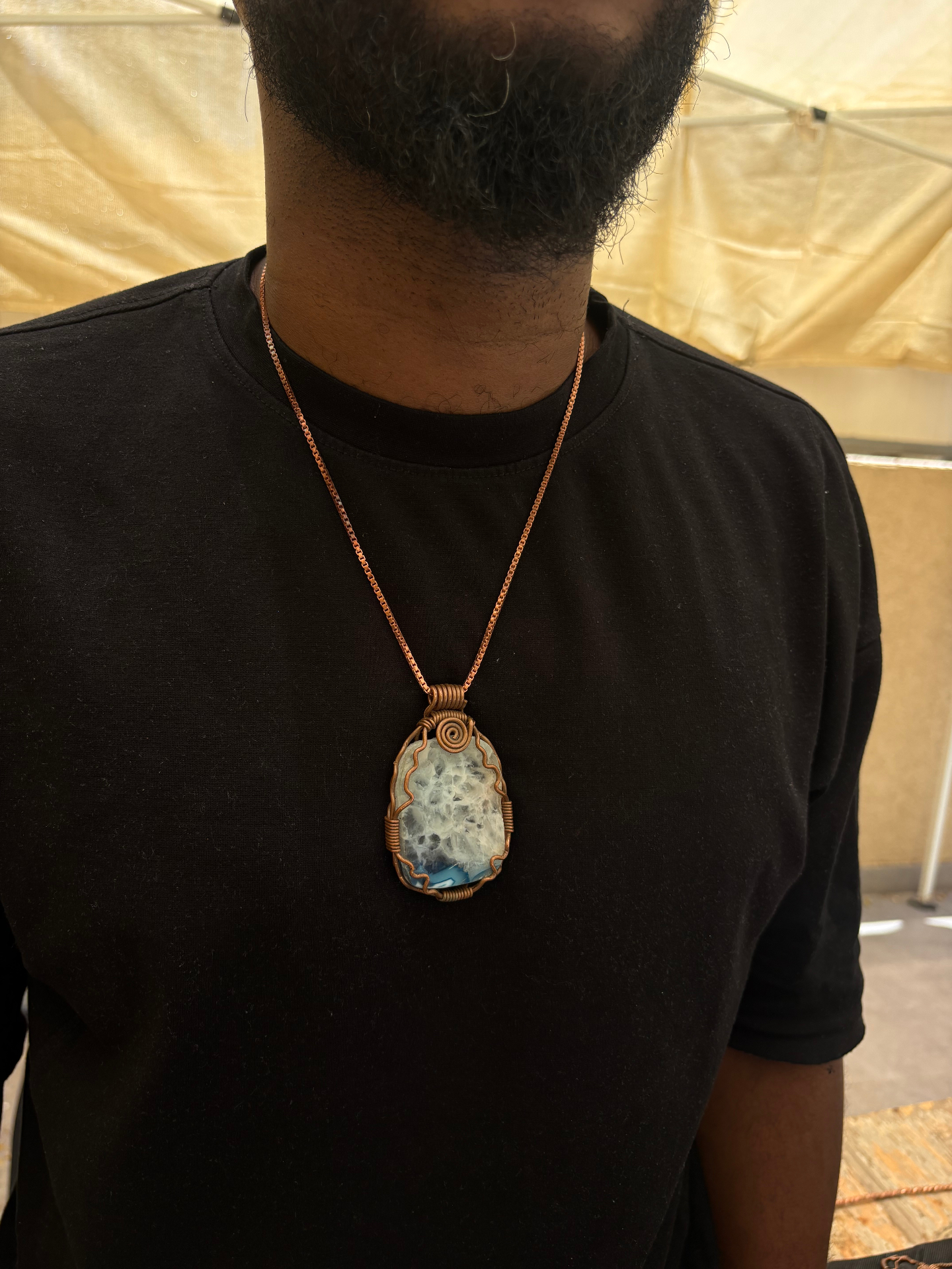 Blue Banded Agate with Druzy Quartz — view 4 of 4