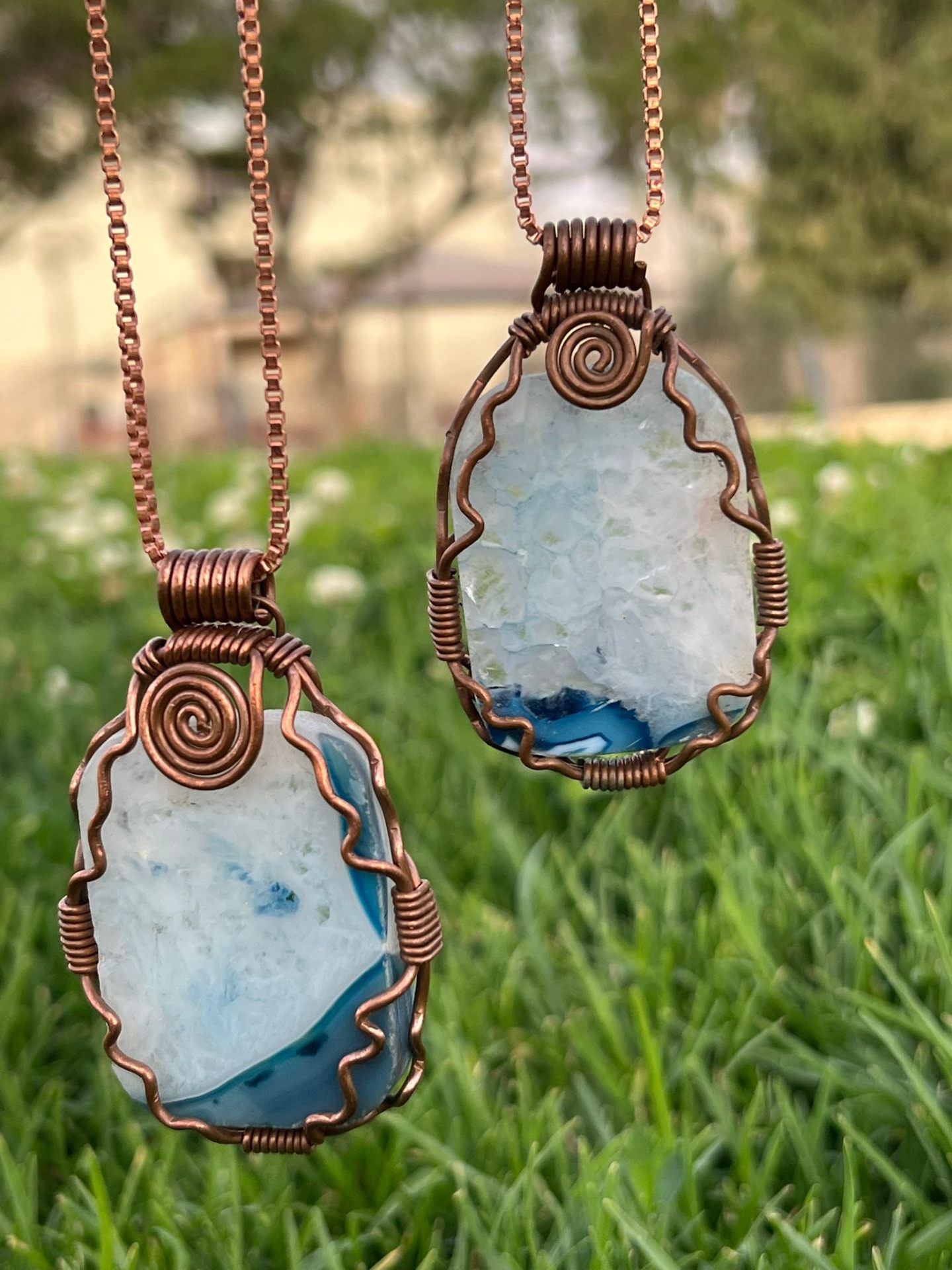 Banded Blue Agate with Druzy Quartz — view 1 of 2