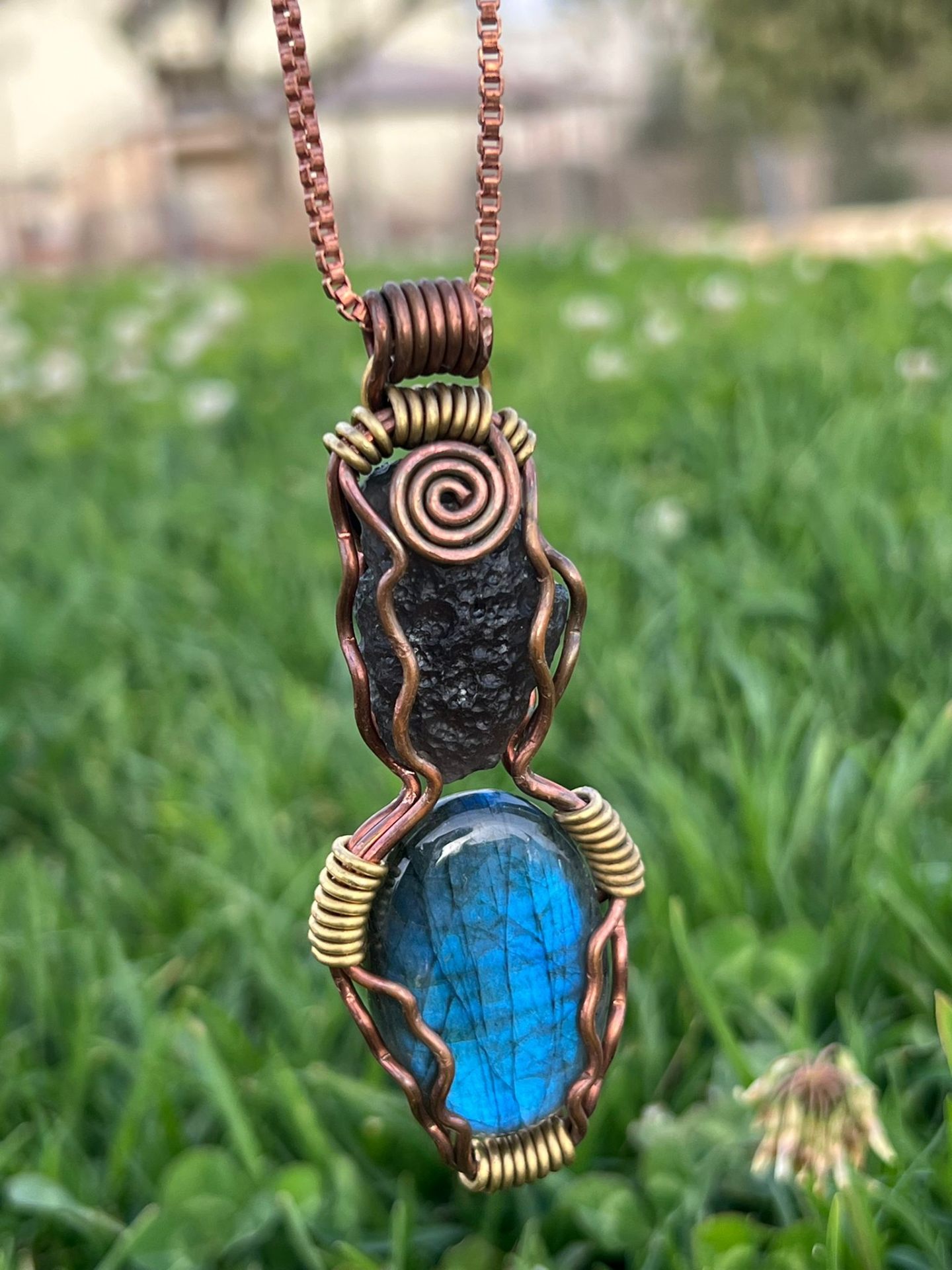 Labradorite & Black Tektite Duo — view 1 of 3