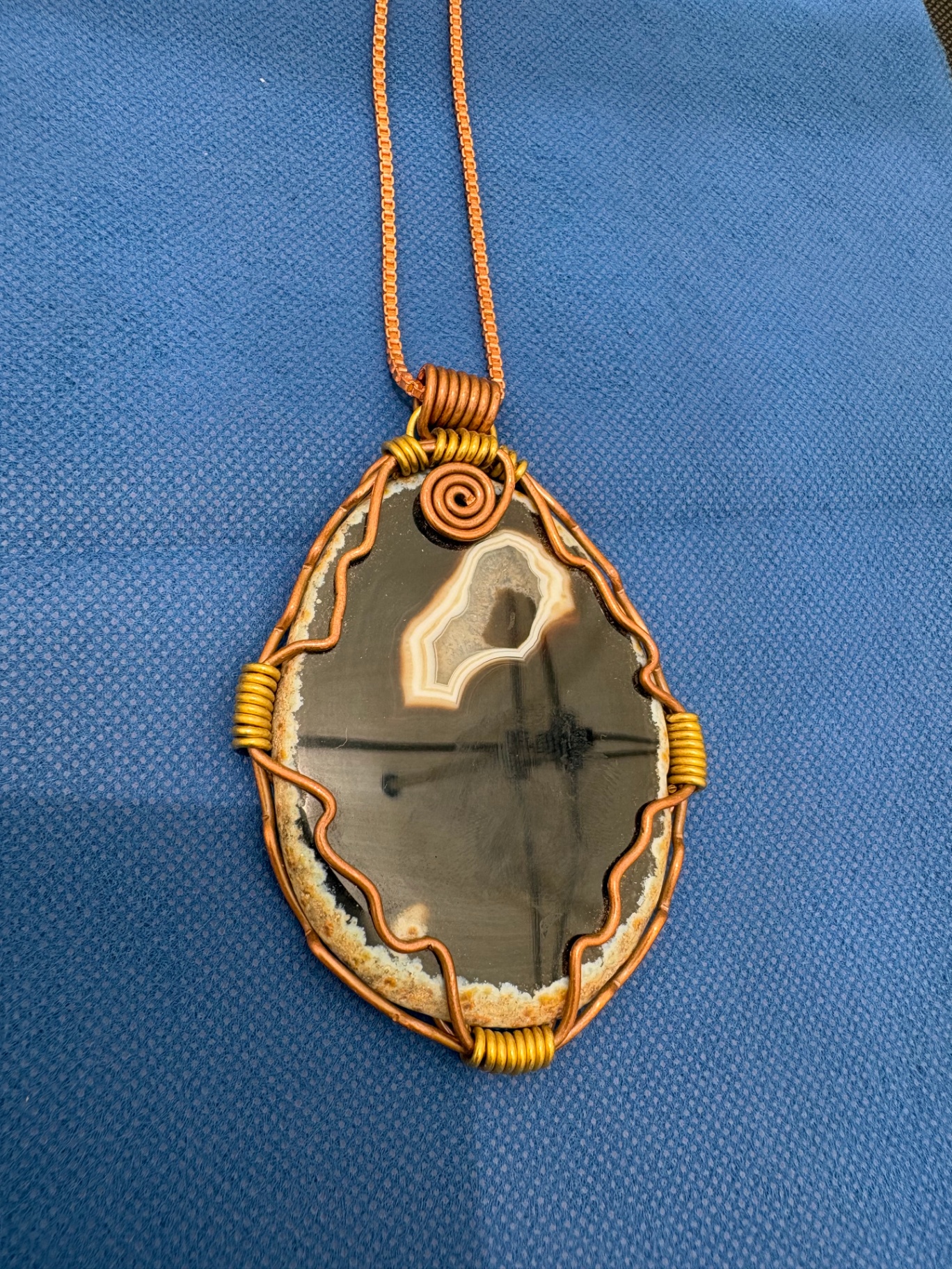 Agate Geode with Brass Accents — view 1 of 1