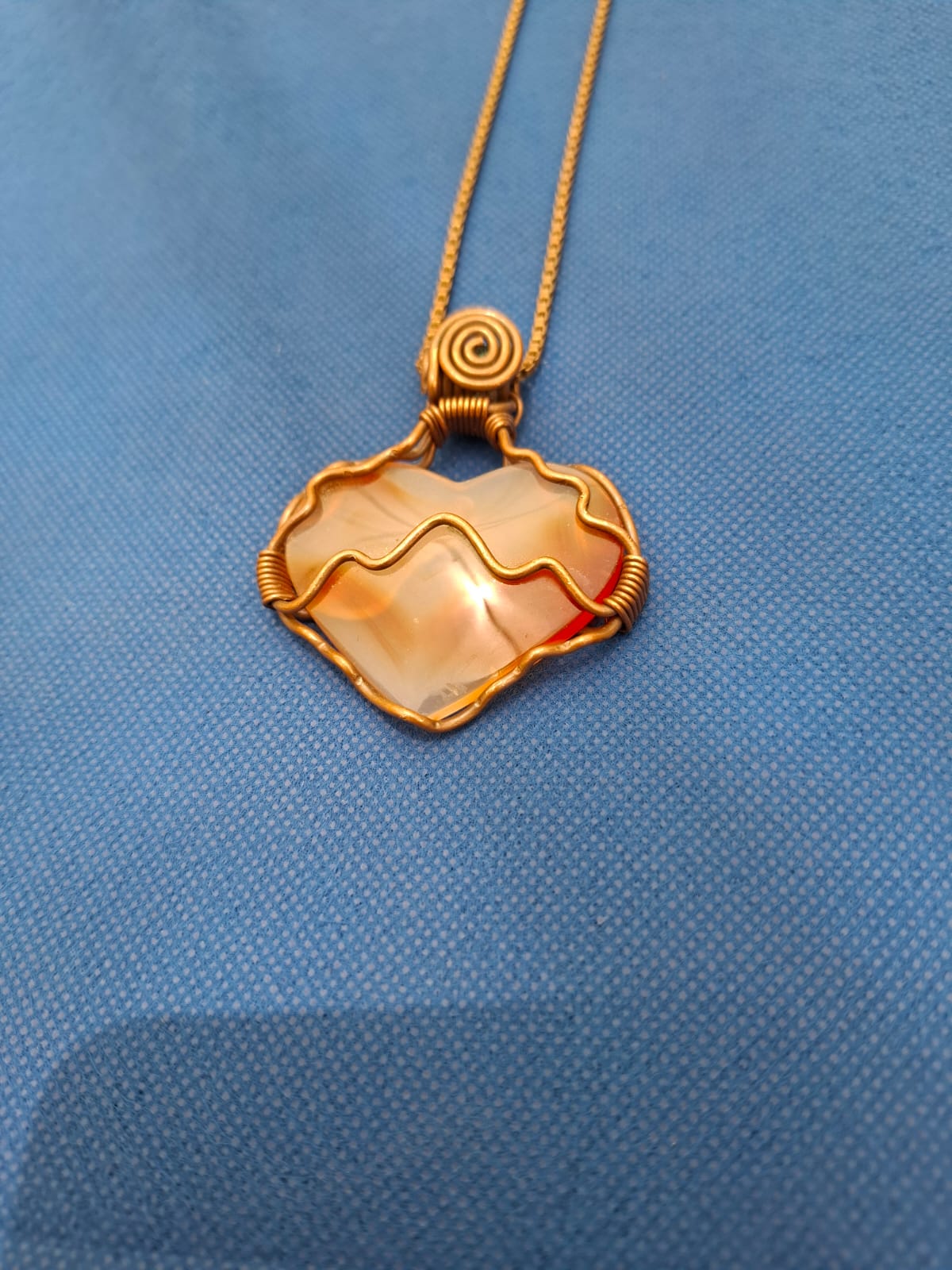 Carnelian Heart Wrapped in Copper — view 2 of 4