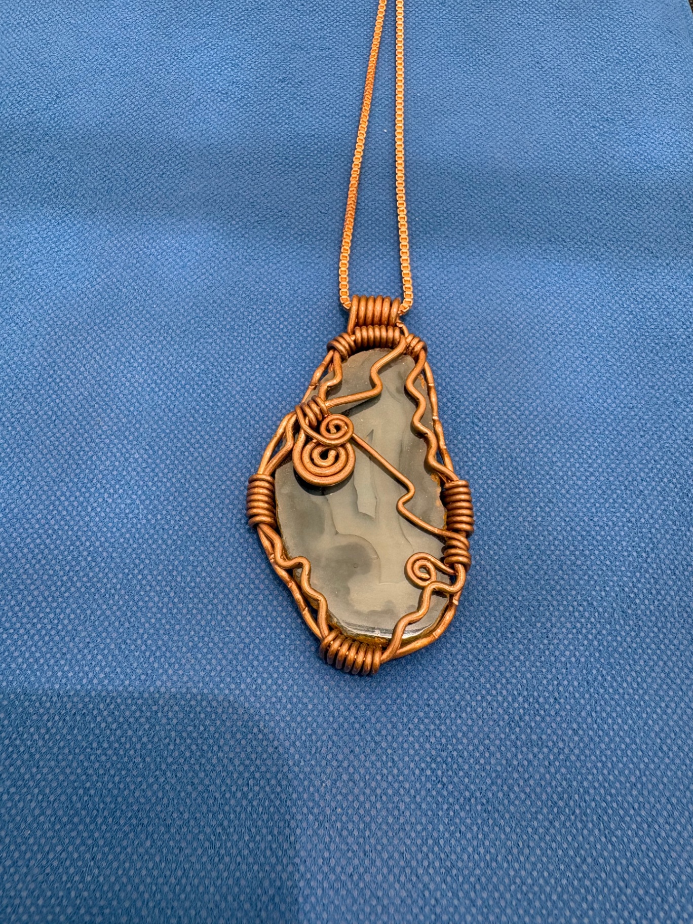 Agate Cameo in Sculpted Copper — view 1 of 1