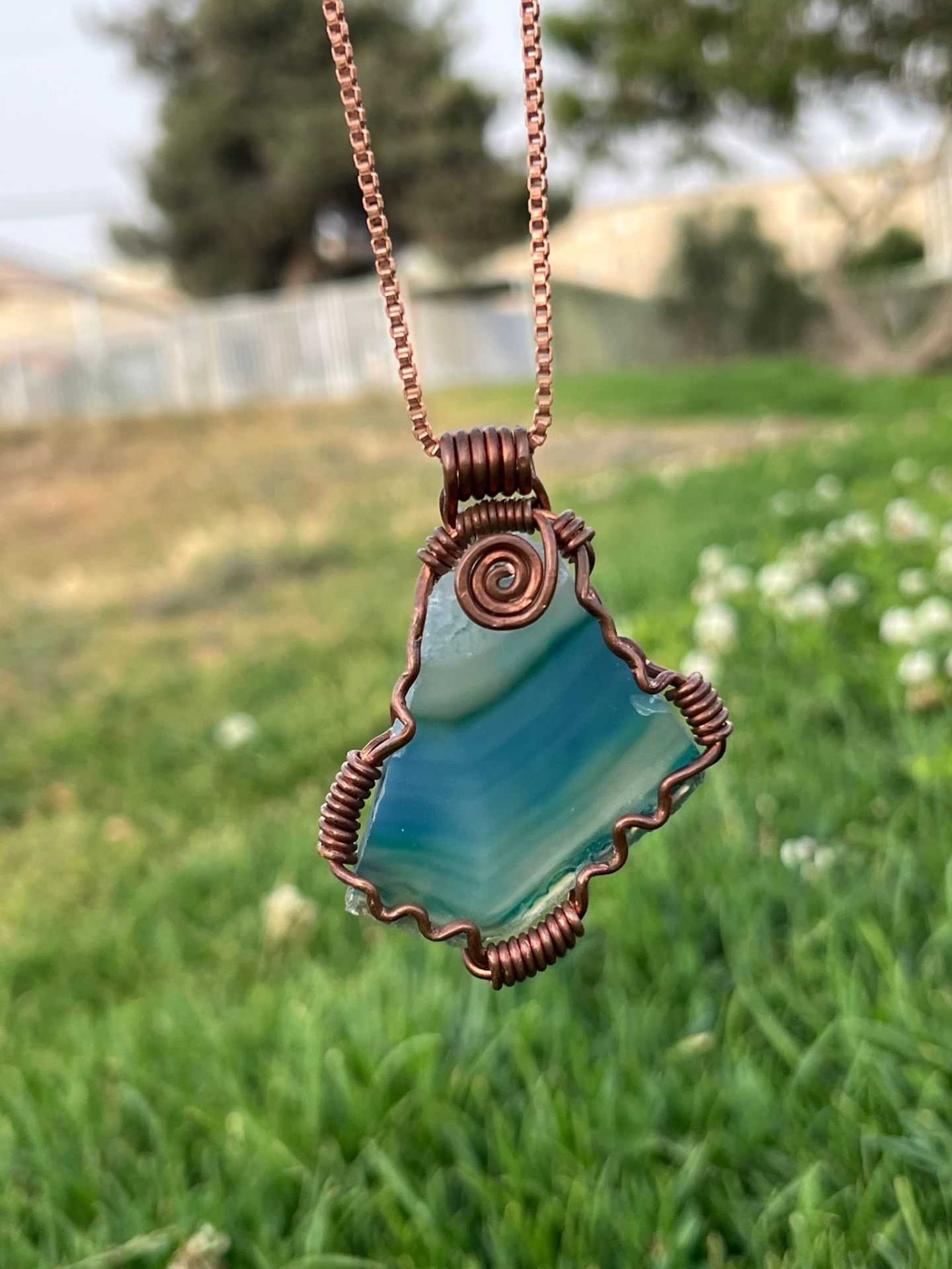 Banded Blue Agate in Copper — view 1 of 4