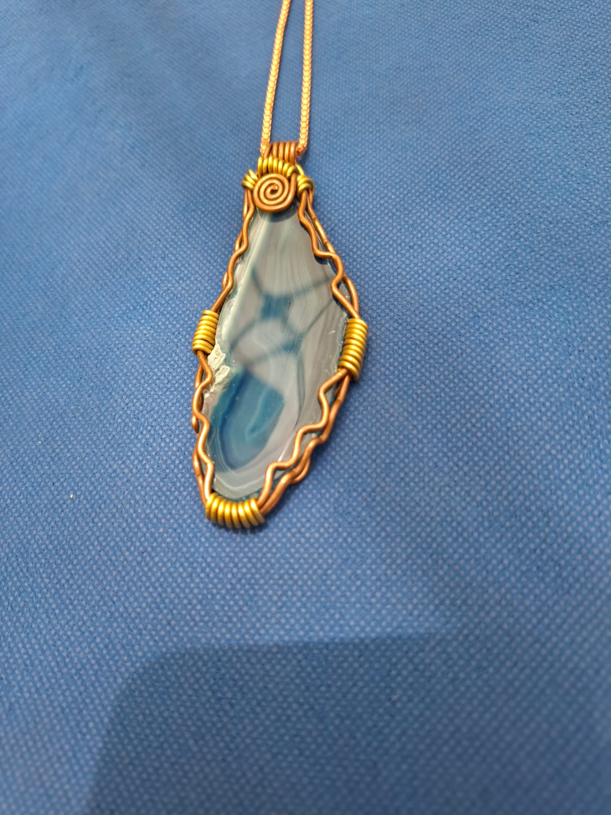 Banded Blue Agate in Copper — view 2 of 4