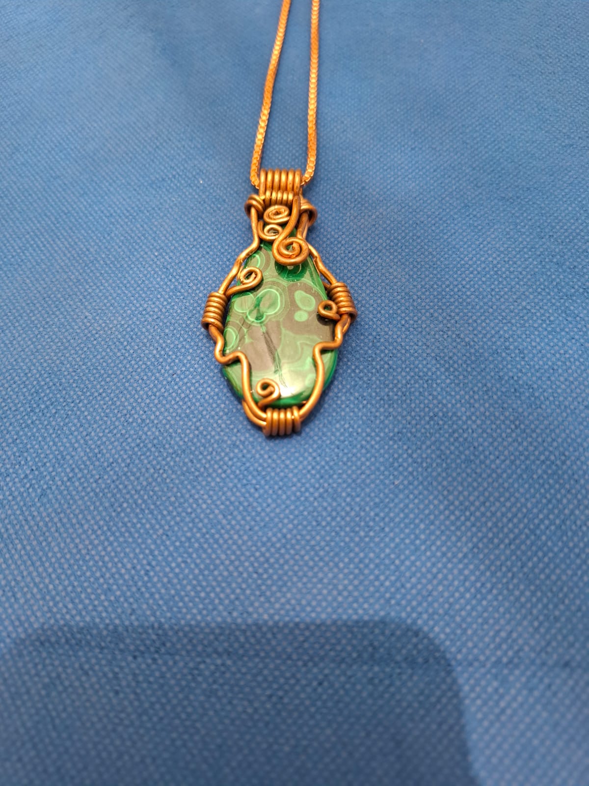 Malachite Slice in Copper — view 2 of 4