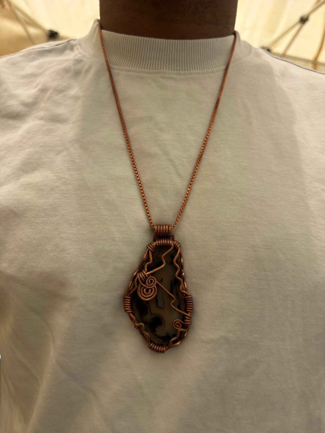 Brown Agate & Crazy Quartz in Copper — view 3 of 3