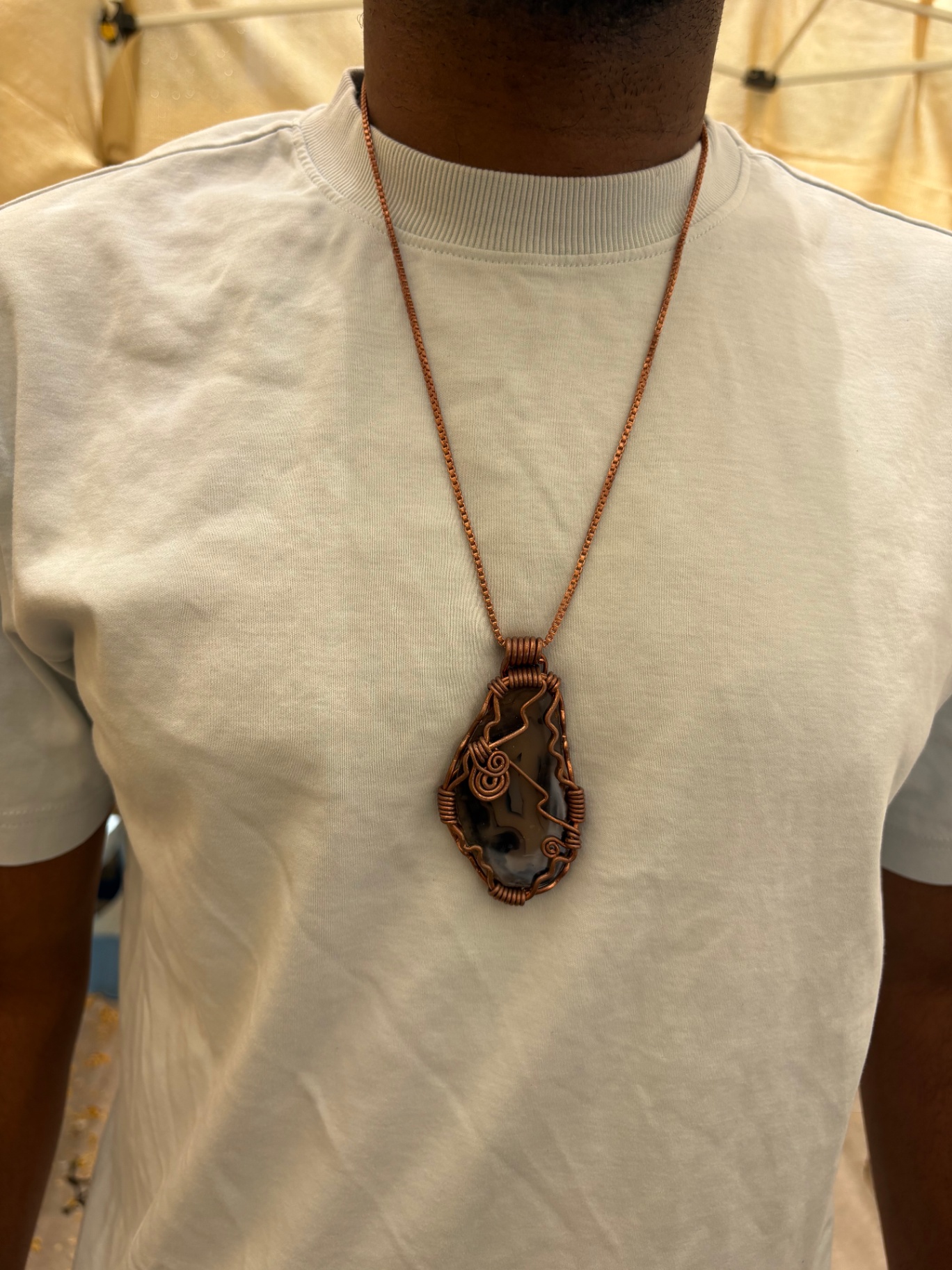 Brown Agate & Crazy Quartz in Copper — view 2 of 3