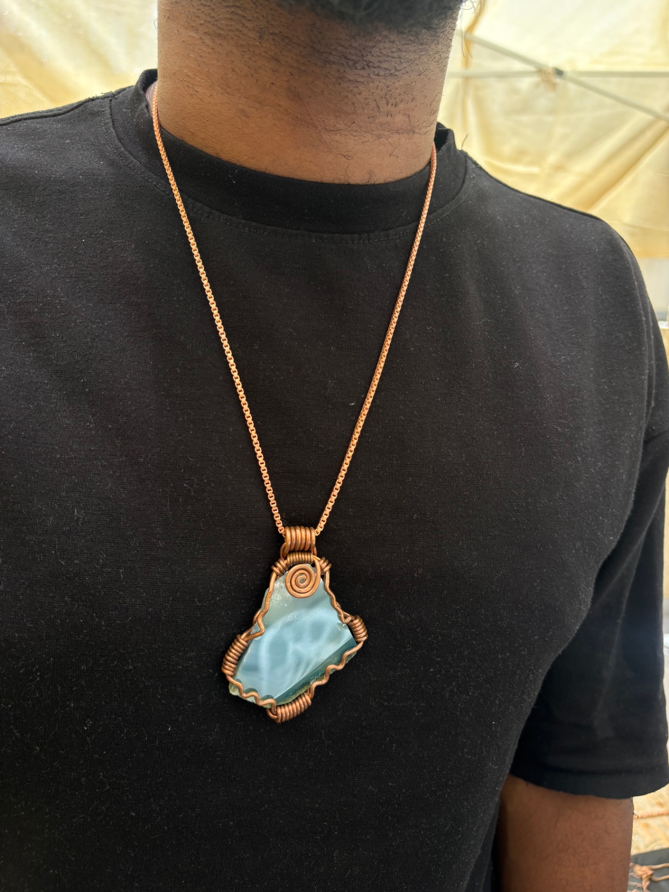 Banded Blue Agate in Copper — view 3 of 4