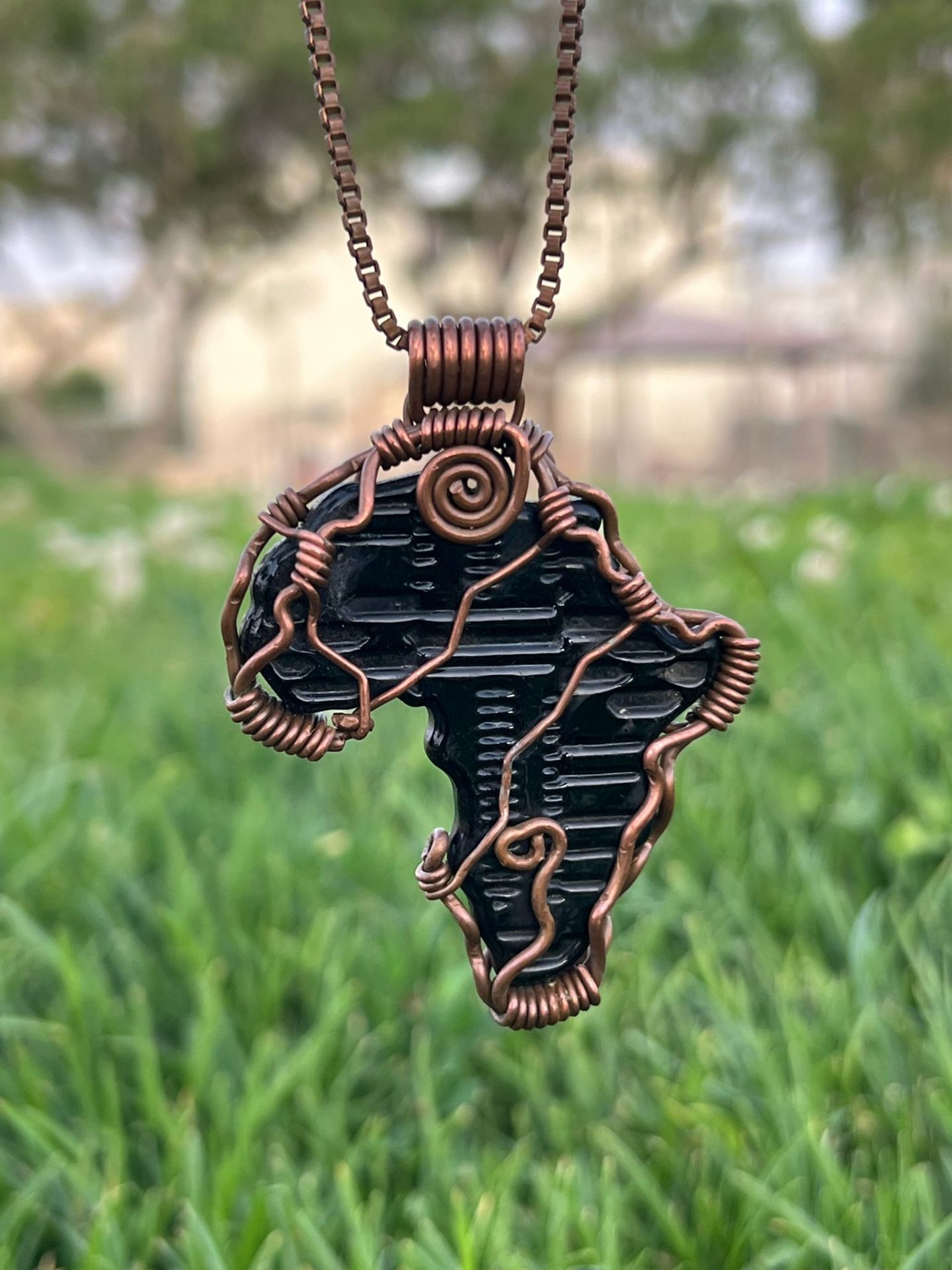 Black Obsidian Africa in Copper — view 1 of 4